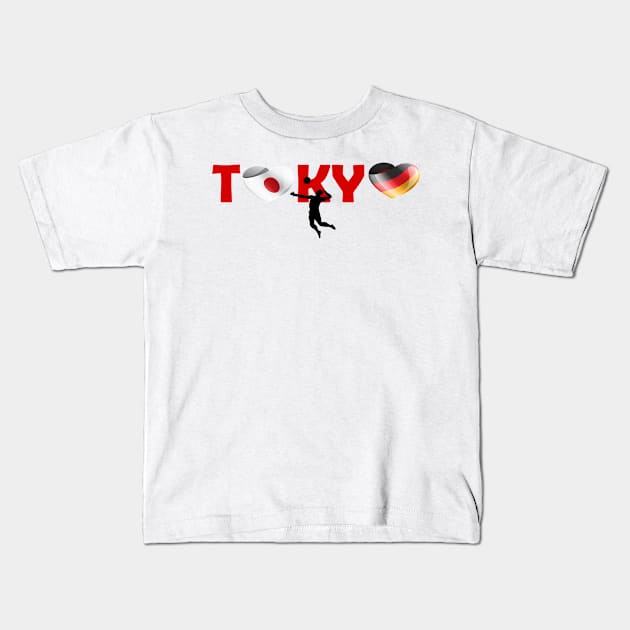 Sports, Volleyball, Germany in Tokyo! Kids T-Shirt by ArtDesignDE